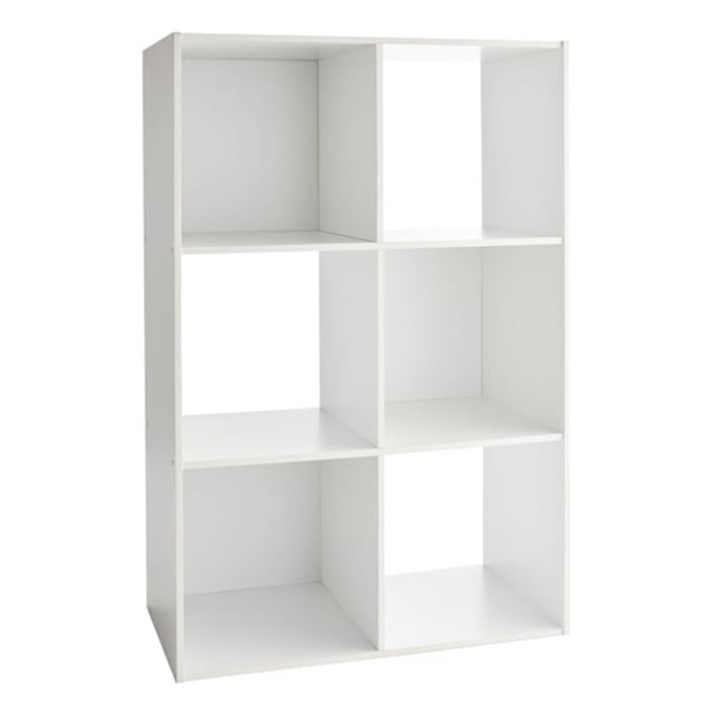 6-Cube White Modular Storage System, 13″