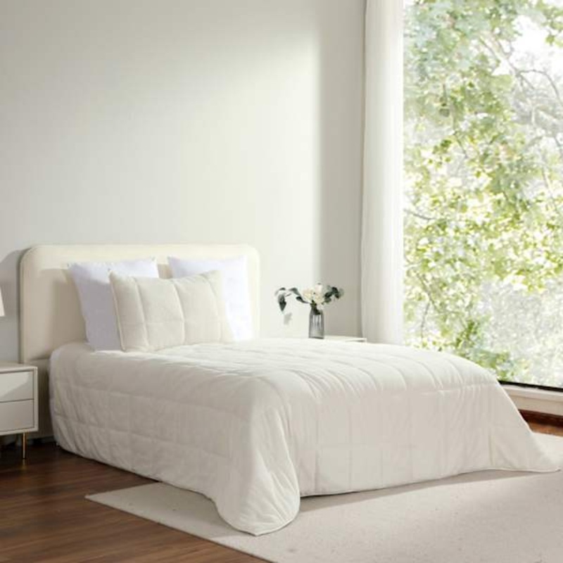 2-Piece Neutral Sherpa Quilt Set, Twin/Twin XL