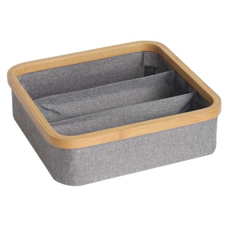 3-Compartment Bamboo Storage Bin