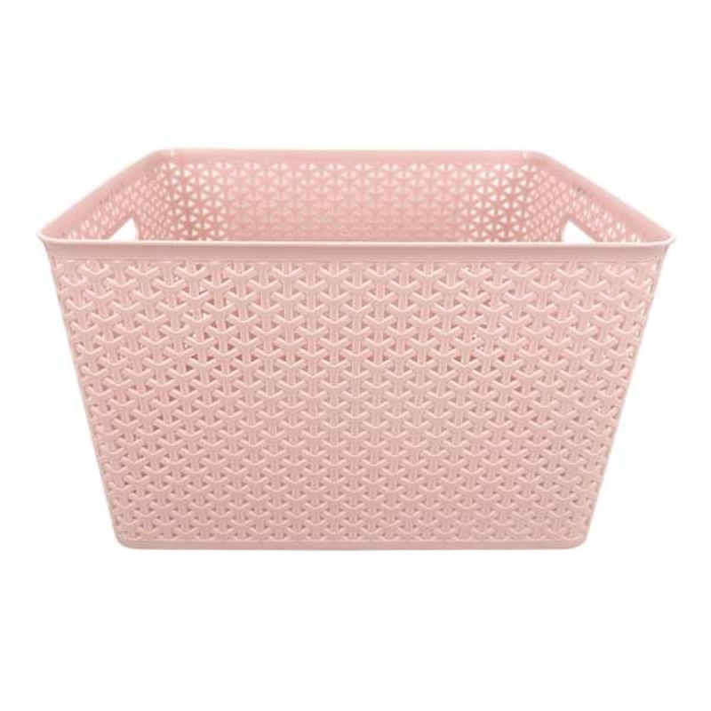 Y-Weave Blush Pink Storage Basket, Medium