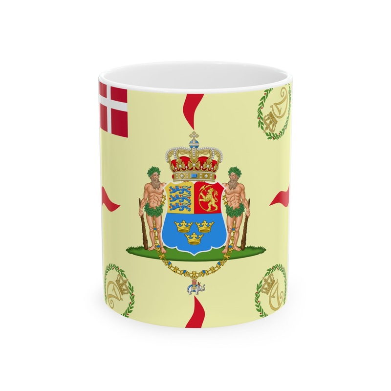 Regimental flag of Prince Frederiks Armed Infantry Regiment (Denmark) White Coffee Mug
