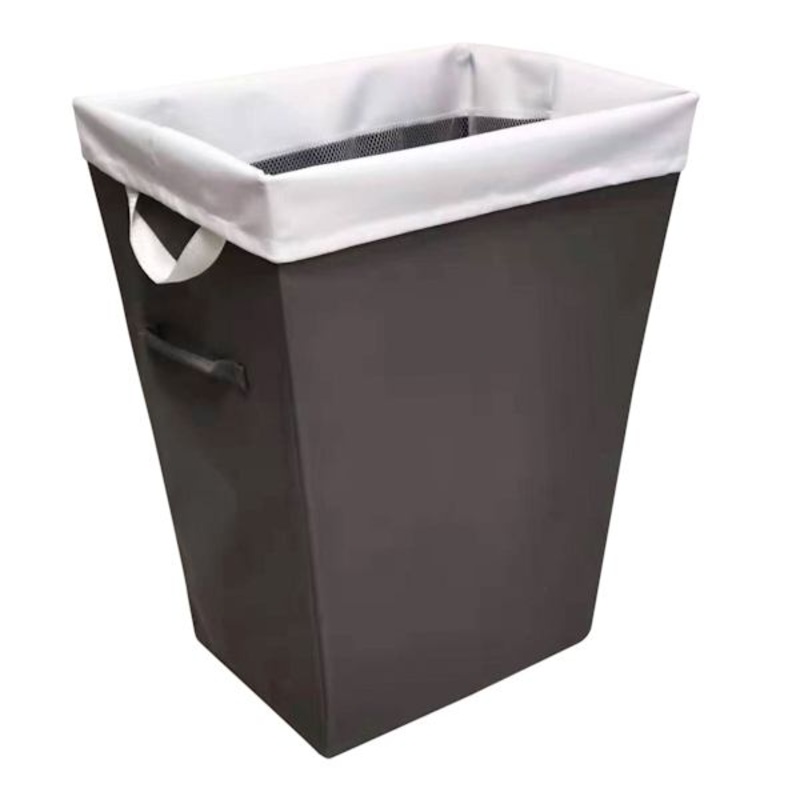 Tapered Rectangle Laundry Hamper with Liner, Dark Grey