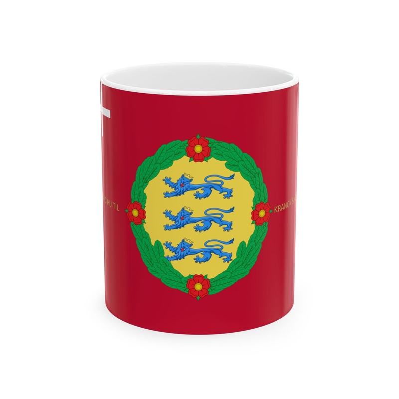 Regimental flag of Zealand National Regiment of foot (Denmark) White Coffee Mug