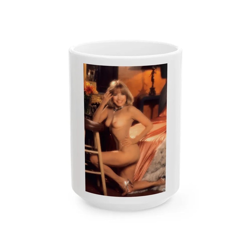Terry Moore #407 – Unreleased Aug. ’84 Playboy Photo from shoot topless in lingerie & closed clear heels (Vintage Female Icon) White Coffee Mug