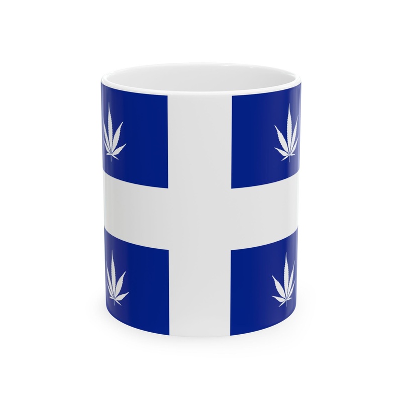 Quebec Weed Flag (Canada) White Coffee Mug