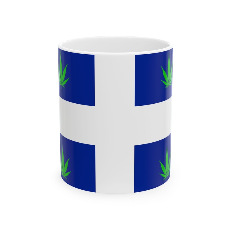 Quebec Weed Flag Var2 (Canada) White Coffee Mug