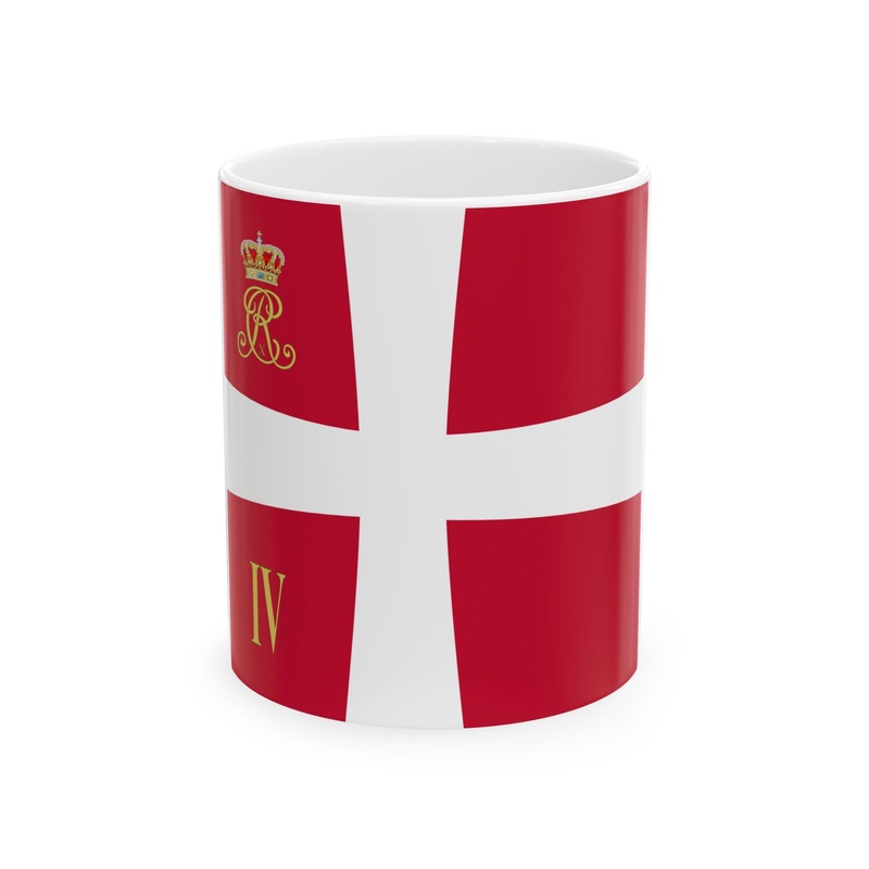 Regimental standard of 4 Battalion of Denmark 1912-1947 (Denmark) White Coffee Mug