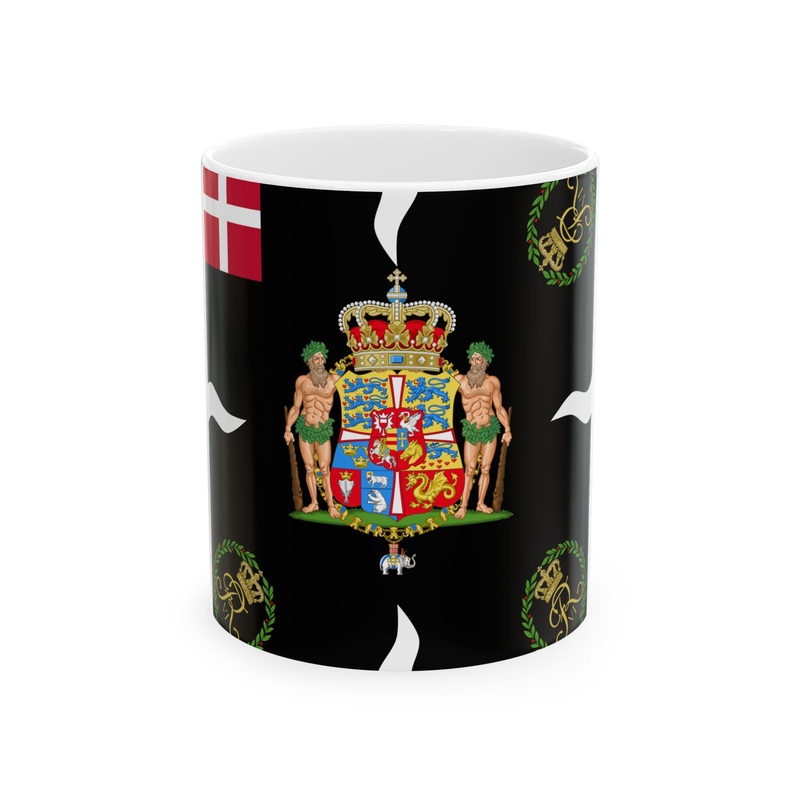 Regimental flag of 2nd Life regiment on Foot Denmark 1819-1842 (Denmark) White Coffee Mug
