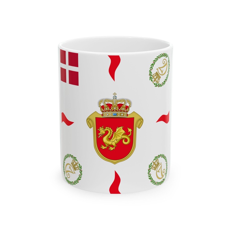 Regimental flag of Funen Infantry Regiment (Denmark) White Coffee Mug