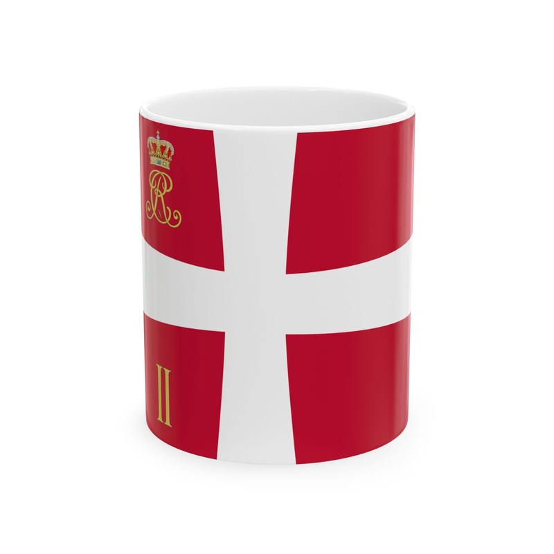 Regimental standard of 2 Battalion of Denmark 1912-1947 (Denmark) White Coffee Mug
