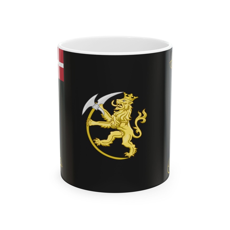 Regimental flag of The Kings Life Regiment (Denmark) White Coffee Mug