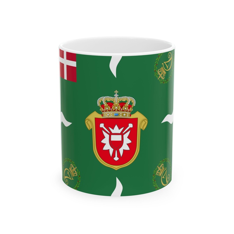 Regimental flag of Holstein Infantry Regiment (Denmark) White Coffee Mug