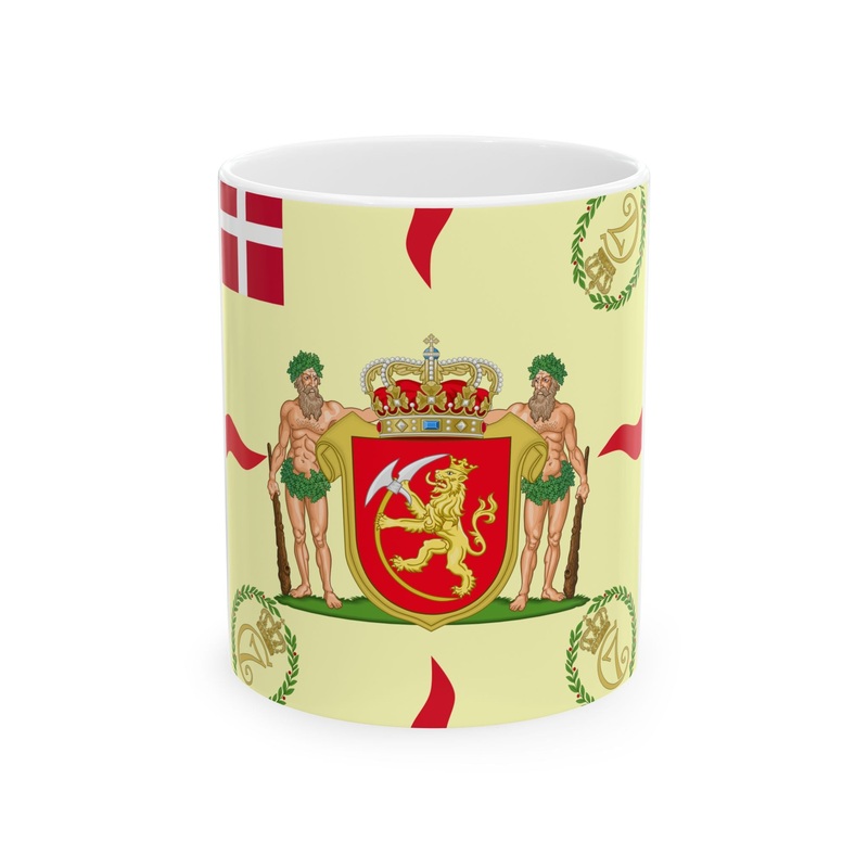 Regimental flag of Norwegian Infantry Regiment (Denmark) White Coffee Mug