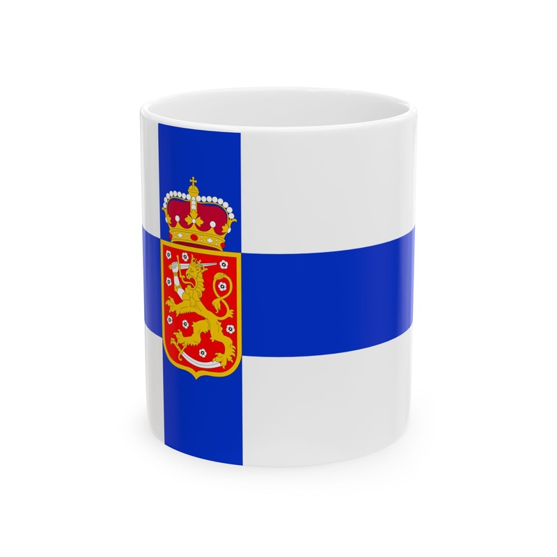 Suomen valtionlippu 1918-1920 (Finland) White Coffee Mug