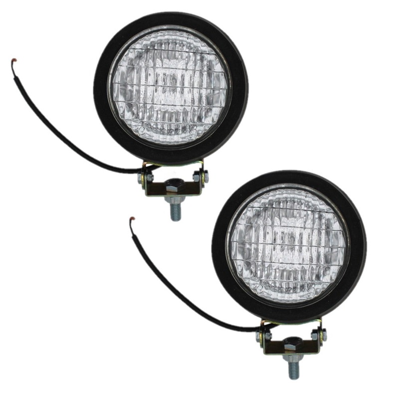 2 Pack 12 Volt 5″ Round Halogen Flood Work Lamps for Forklift 55 Watt Bulb