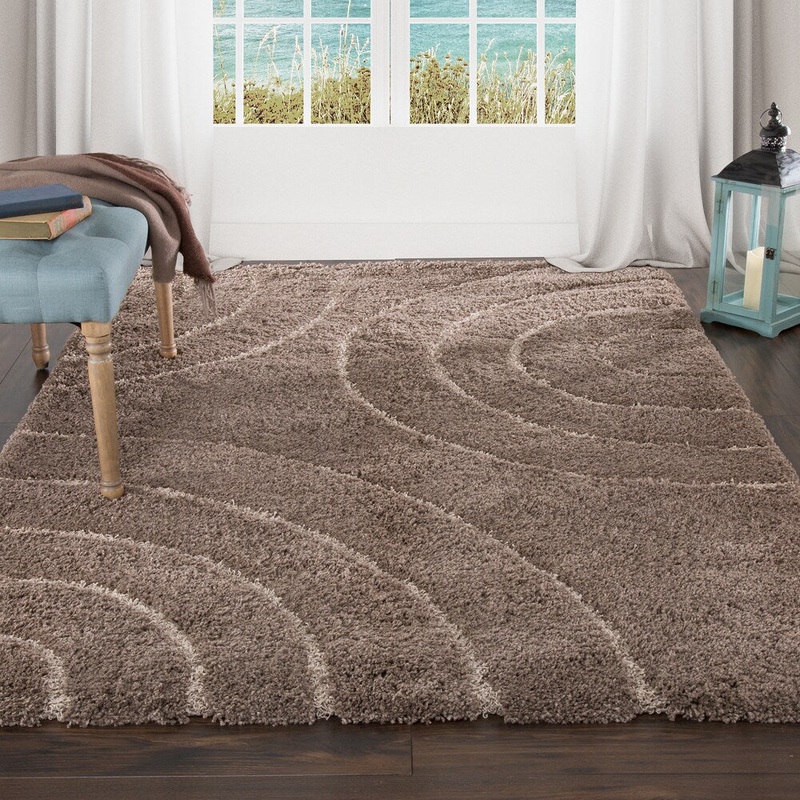 Windsor Home Everest Shag Sculptured Circles Rug (3’3″ x 5′)