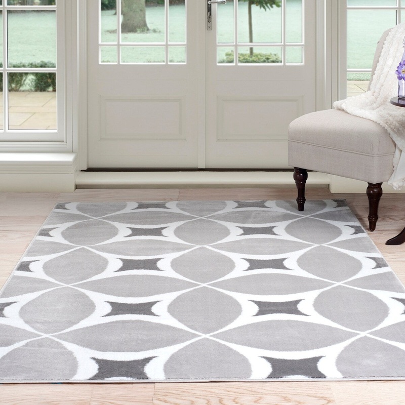 Windsor Home Geometric Area Rug – Grey and White