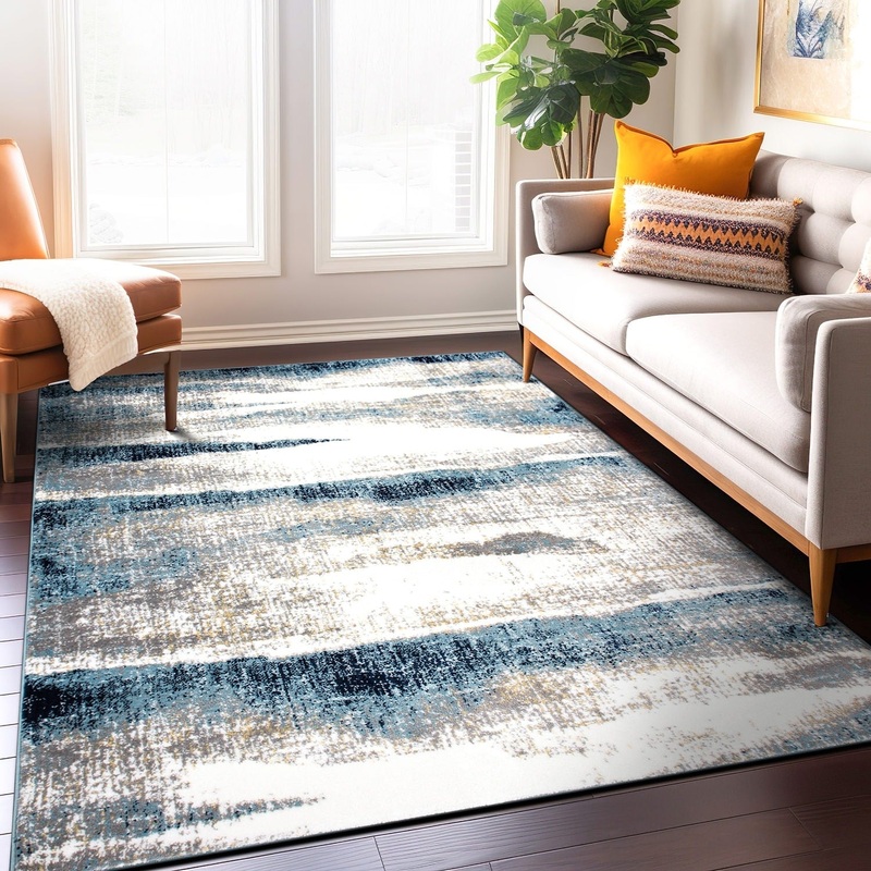 World Rug Gallery Modern Abstract Waves Area Rug