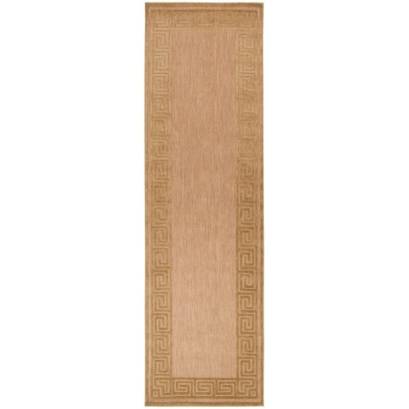 Woven Charlestown Indoor/Outdoor Geo Border Area Rug – 2’6″ x 7’10” Runner