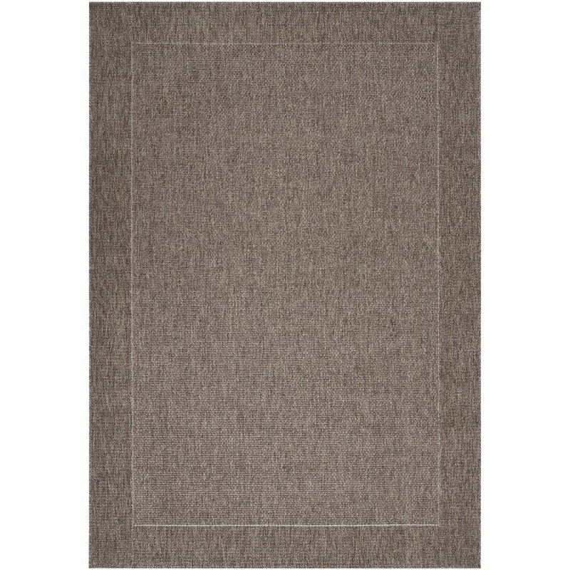 Woven Gray Indoor/Outdoor Border Area Rug – 3’11” x 5’7″/Surplus