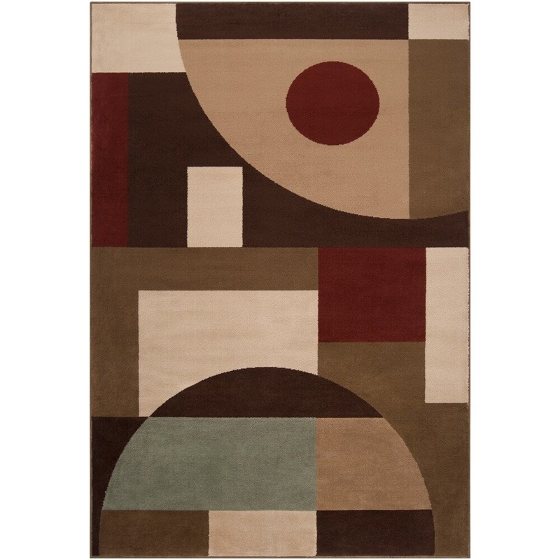 Woven Brown Stella Smith Geometric Shapes Area Rug – 7’9″ x 11’2″