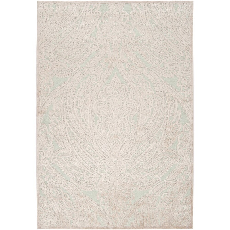 Woven Caphir Ice BlueViscose/ Chenille Area Rug – 7’6″ x 10’6″
