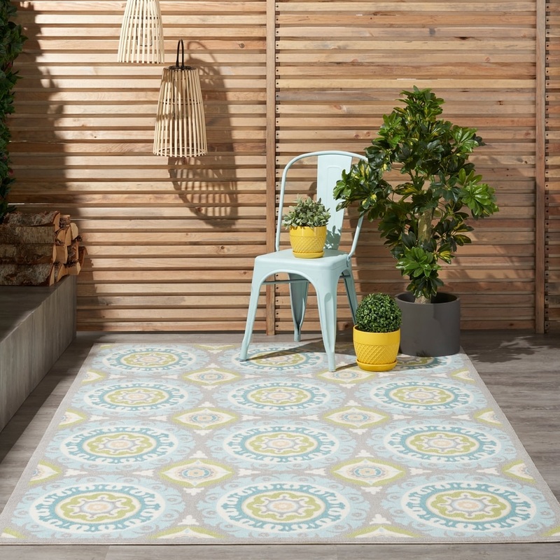 Waverly Sun N’ Shade Indoor Outdoor Boho Medallion Area Rug