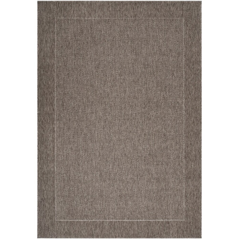 Woven Gray Amini Indoor/Outdoor Border Area Rug – 5’3″ x 7’6″