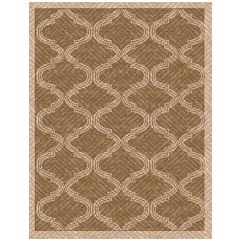 Woven Indoor/ Outdoor Bombay Lt Brown/ Beige Patio Rug – 5’3 x 7’6