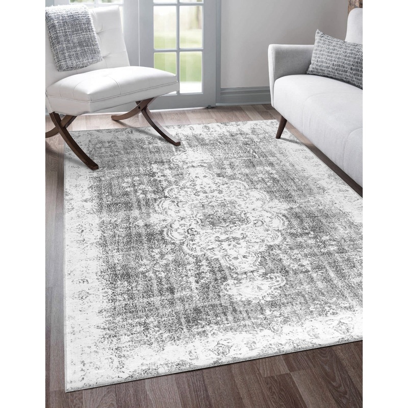Vintage Medallion Machine Washable Non Slip Area Rugs for Living Room Bedroom Kitchen
