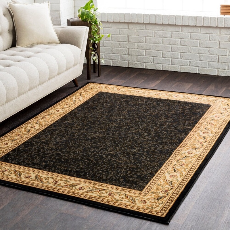 Woven Telene Black Accent Rug – 2′ x 3′