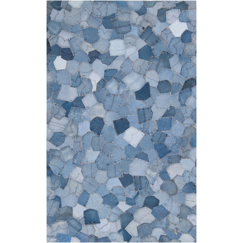 Woven Becrux Denim Blue Area Rug – 5′ x 8′