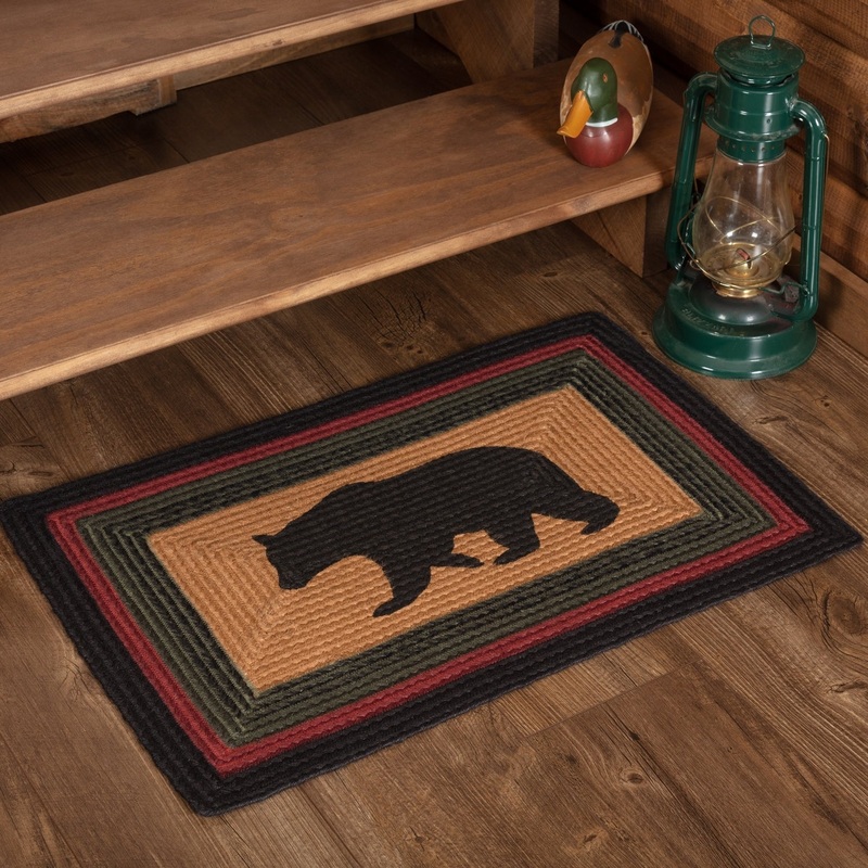 Wyatt Stenciled Bear Jute Rug Rect w/ Pad 20×30 – 20″ x 30″