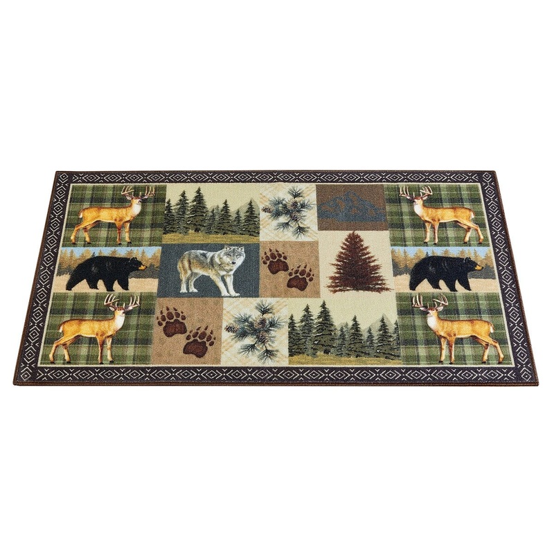 Woodland Patchwork Skid-Resistant Accent Rug – 26.25″ x 45″
