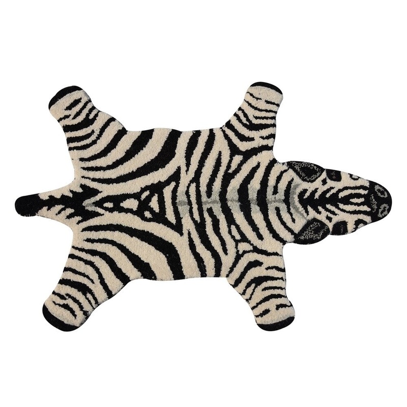 Zebra Skin Shape Wool Rug – 2′ x 3′