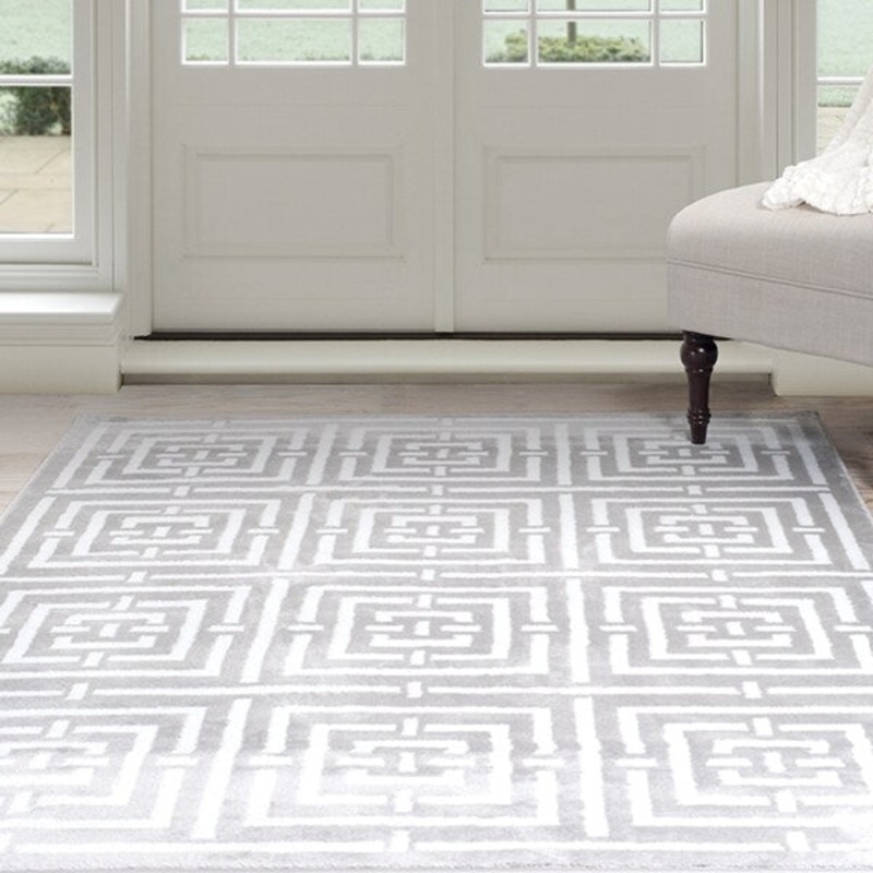Windsor Home Athens Area Rug – Grey & White – 5′ x 7’7″
