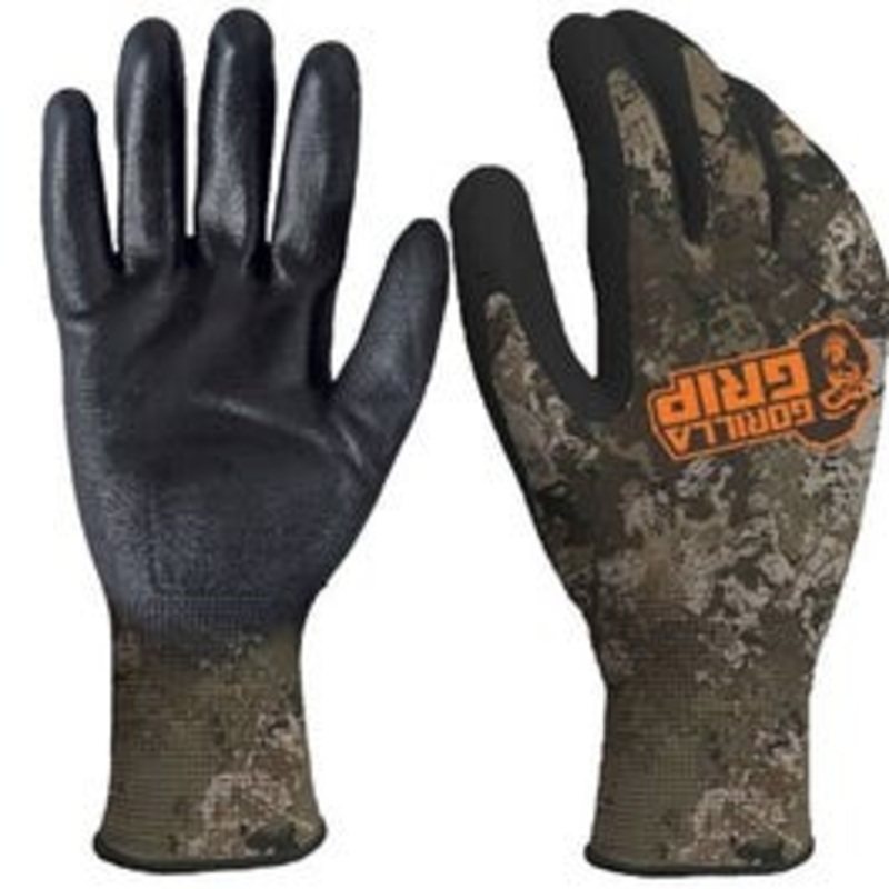 Work Gloves, Polymer Coated, Wildland Pattern, Men’s Large