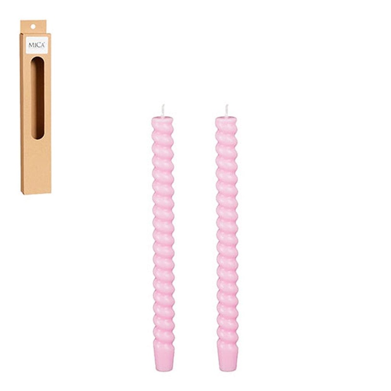 Candle Dinner Twist Orange Glaze 11″ Set of 2