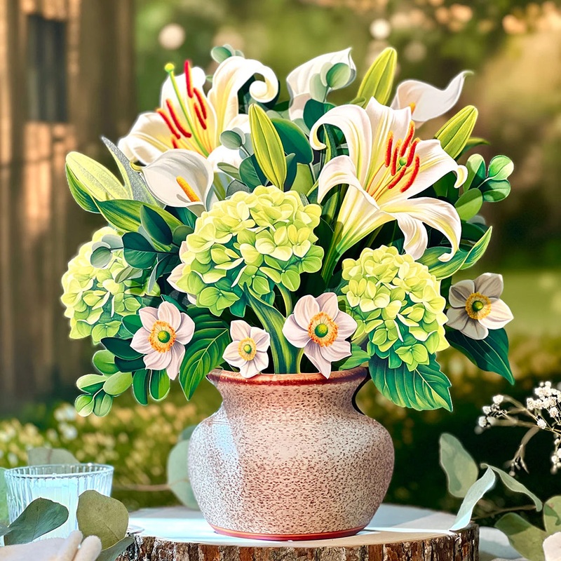 Ivory & Sage Paper Bouquet And Card