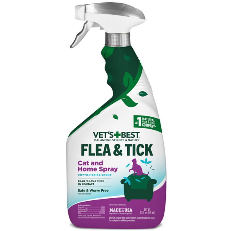 Vet’s Best Flea & Tick Cat & Home Spray  Cotton Spice Scent