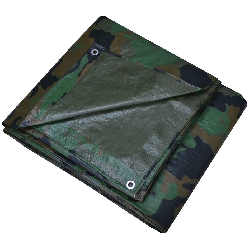 ProSource Tarpaulin Camouflage 12 ft W x 16 ft L 6 mil Thick