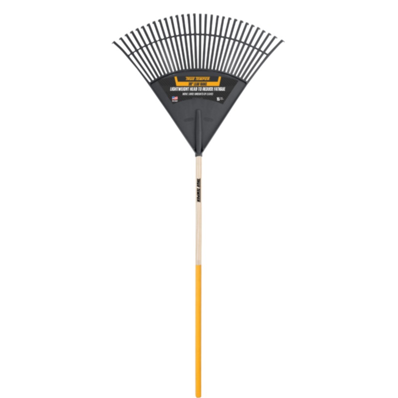 True Temper 30-INCH POLY LEAF RAKE WITH CUSHION GRIP ON HARDWOOD HANDLE