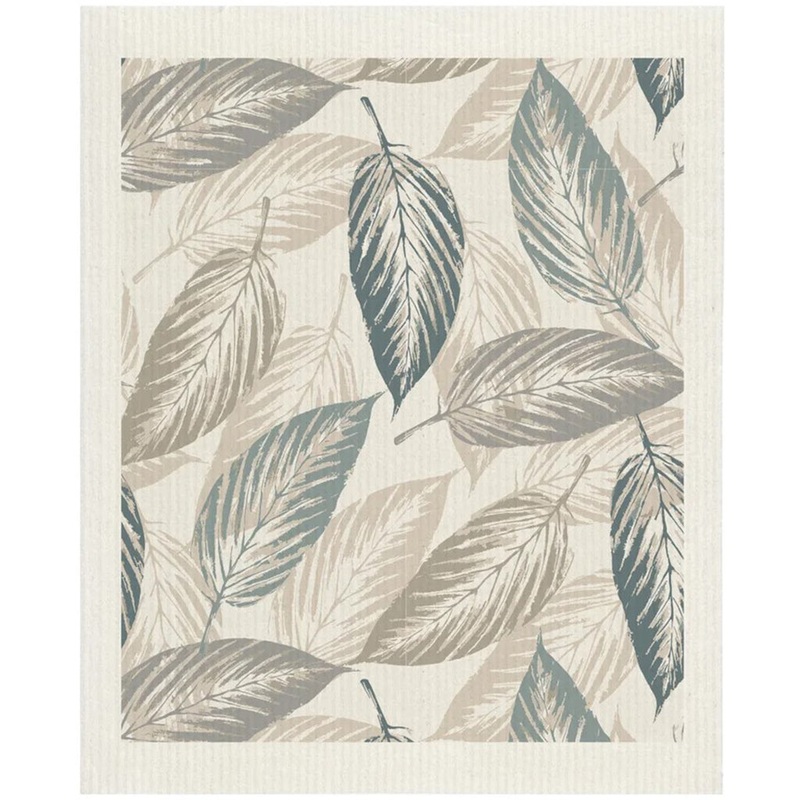 Abstract Leaves Sponge Cloth  Blue