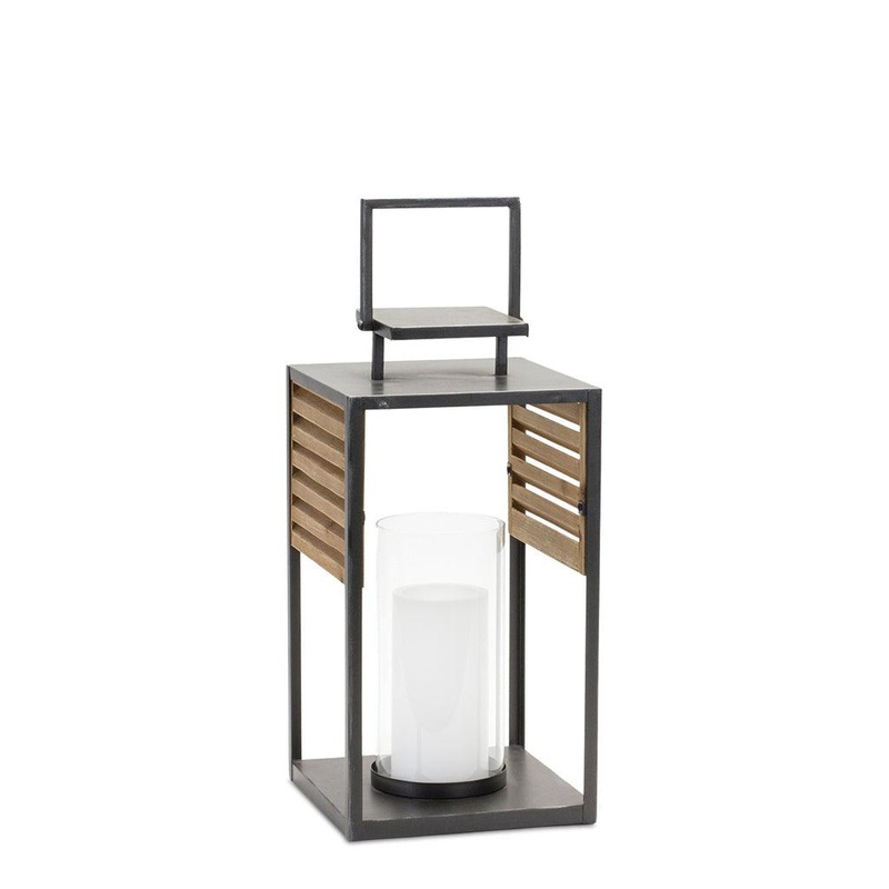 Candle Holder 19″ Wood/Iron 19″