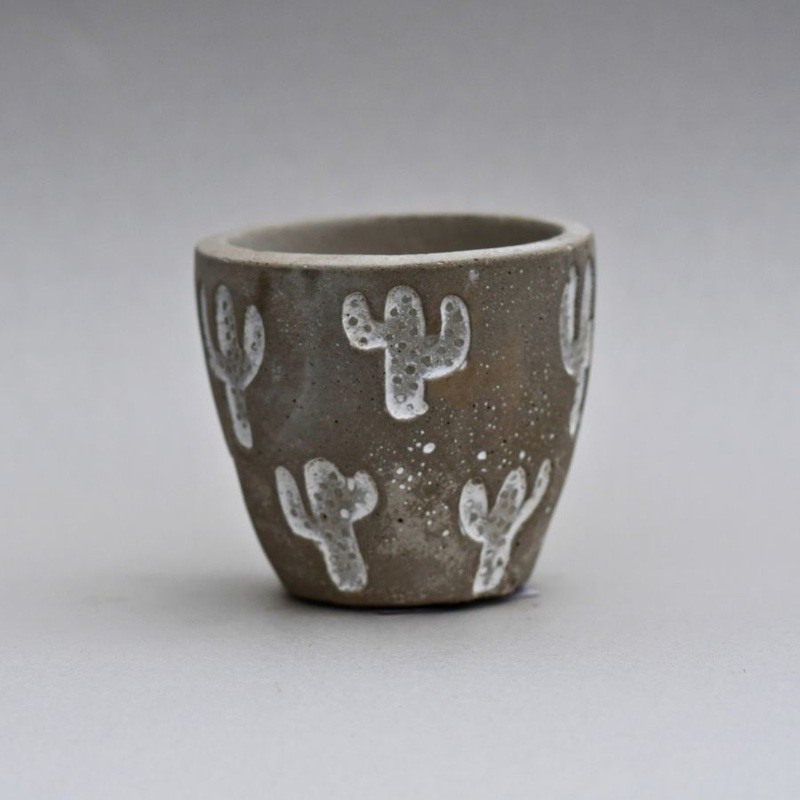 Cache-pot bton cactus