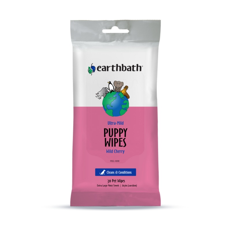 Earthbath Grooming Wipes Wild Cherry for Puppy