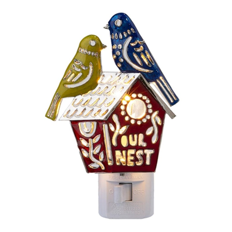 Night Light “Our Nest” Birdhouse W/Birds