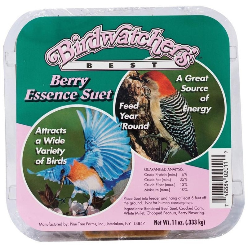 Pine Tree Farms Birdwatcher’s Best Berry Essence Suet 11 oz, Single Pack