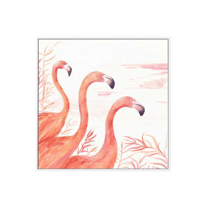 Flamingo Group II | Framed Canvas Art Print