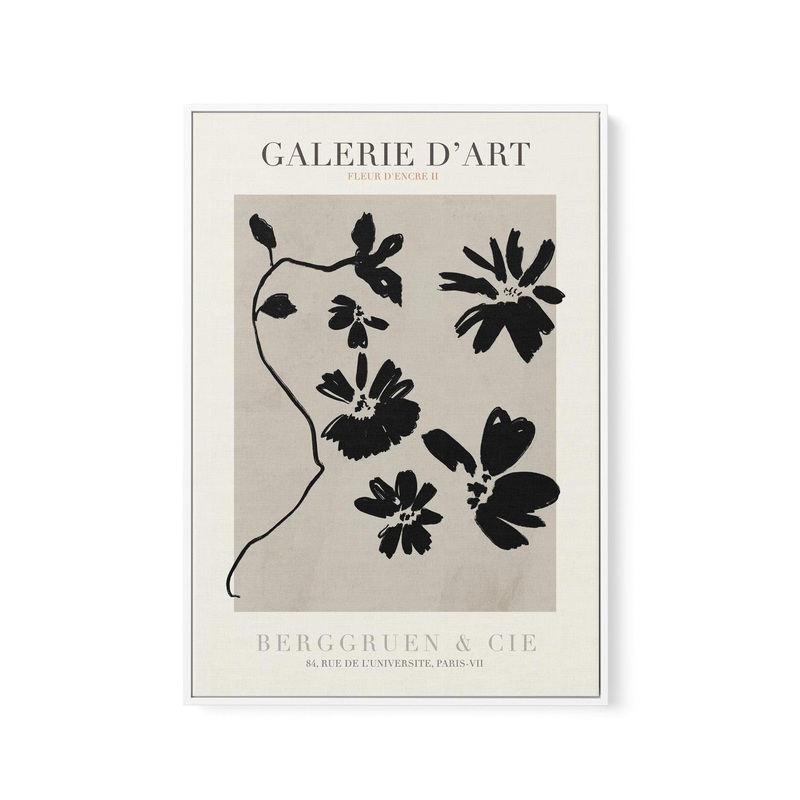 Fleur D’Encre II | Framed Canvas Art Print